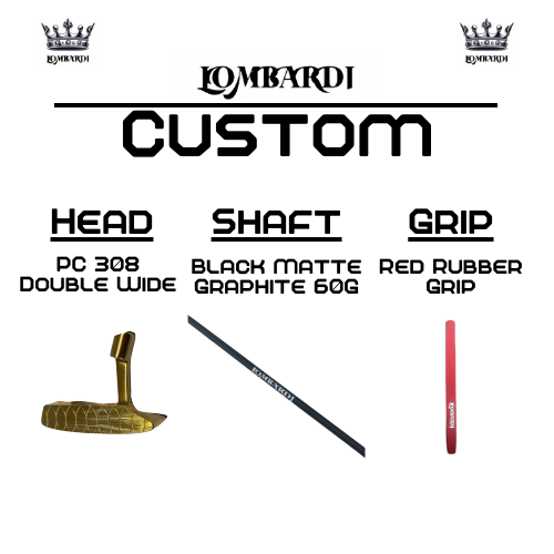 Lombardi Golf Custom Gold PC-308 Double Wide Blade-Golf Putter