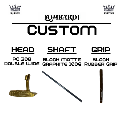 Lombardi Golf Custom Gold PC-308 Double Wide Blade-Golf Putter