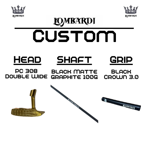 Lombardi Golf Custom Gold PC-308 Double Wide Blade-Golf Putter