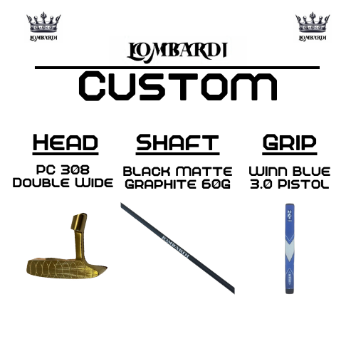 Lombardi Golf Custom Gold PC-308 Double Wide Blade-Golf Putter