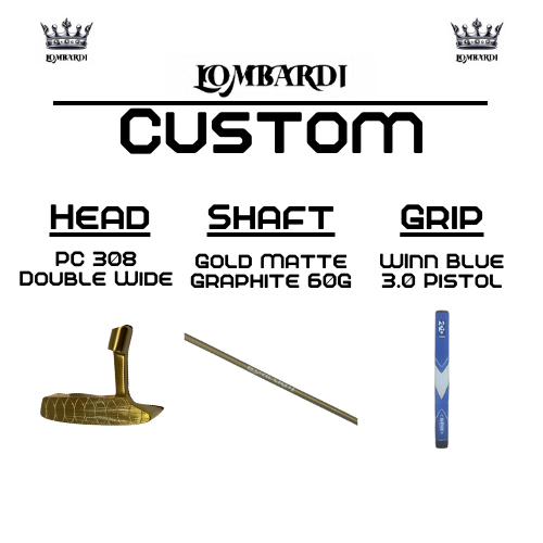 Lombardi Golf Custom Gold PC-308 Double Wide Blade-Golf Putter