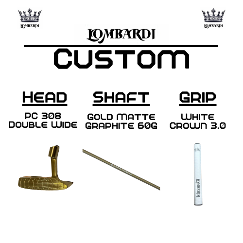 Lombardi Golf Custom Gold PC-308 Double Wide Blade-Golf Putter