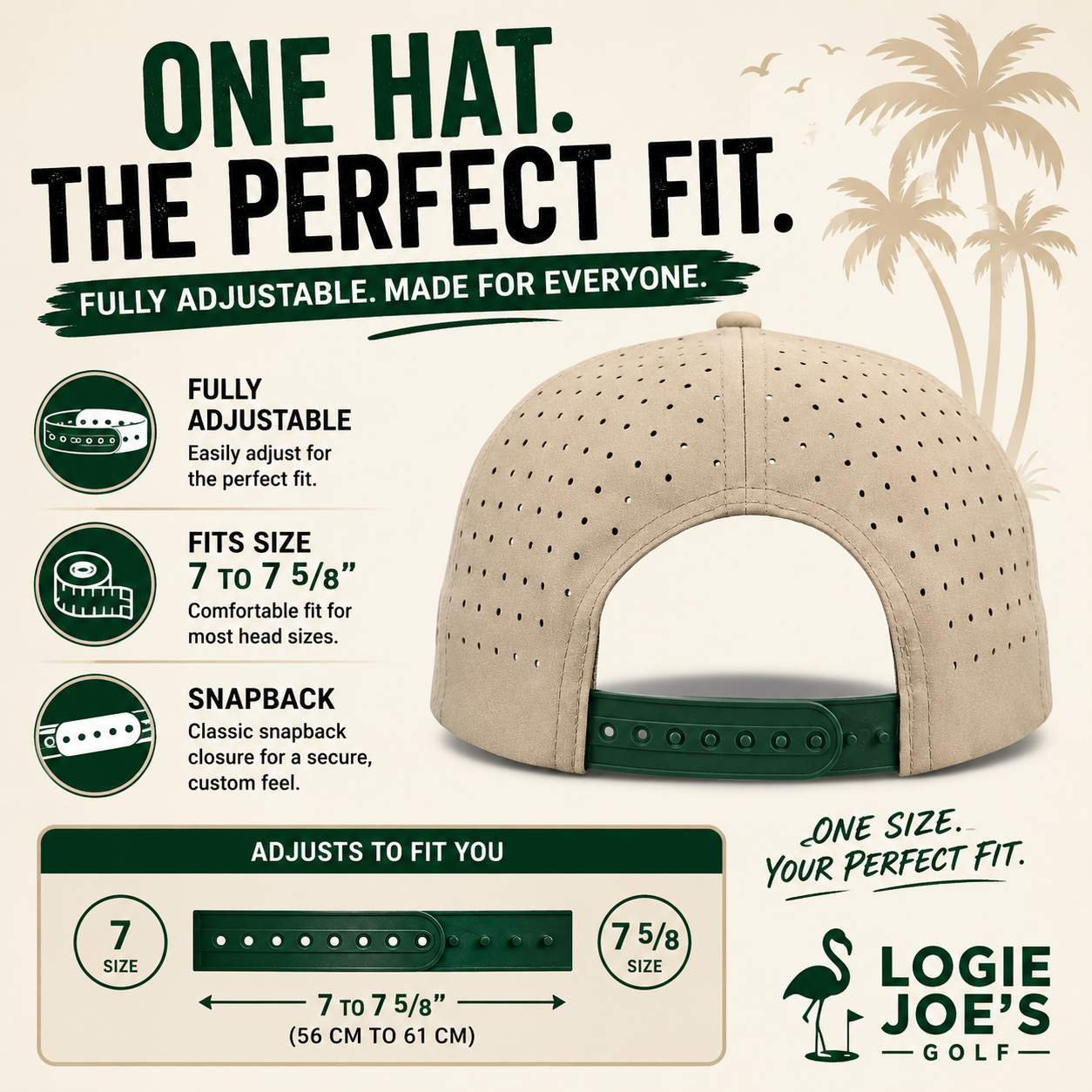 Orange Dream Golf Hat | Snapback Cap | Built-in Magnetic Ball Marker Holder + Marker Included | Adjustable