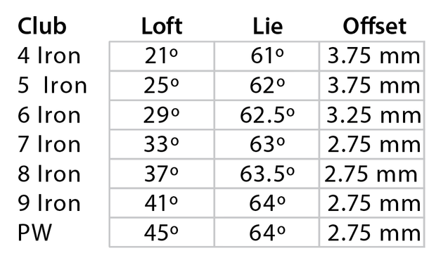 PowerBilt Atlas CB 4-PW iron head specifications